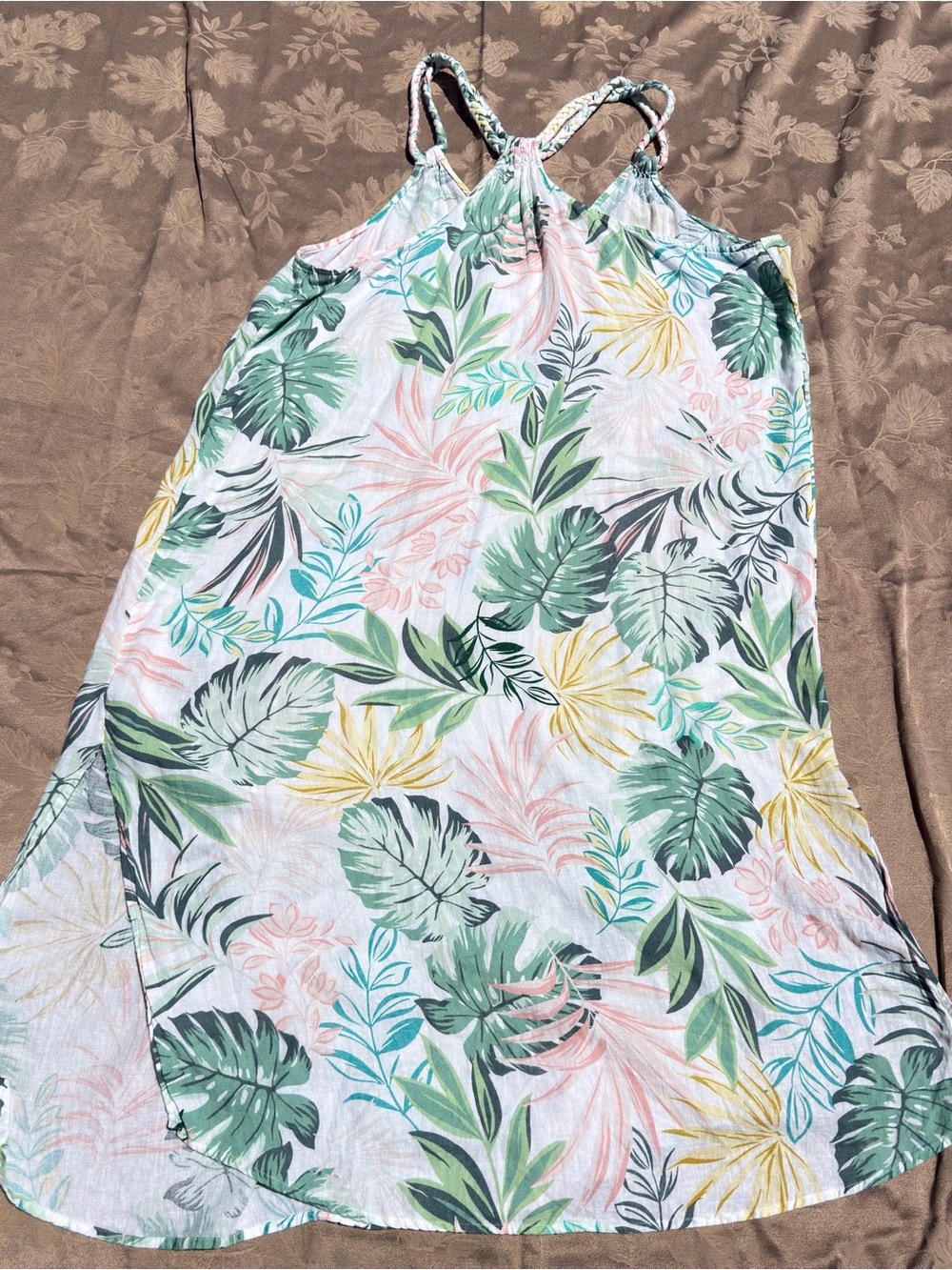 C&C California Tropical Leaf Print Maxi Beach Cover-Up Dress XL - Picture 8 of 8
